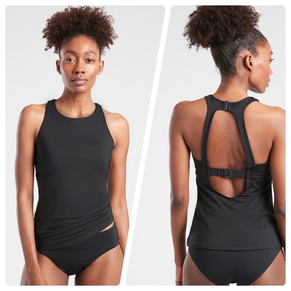 Athleta Maldives High Neck Tankini // Black - Picture 1 of 13